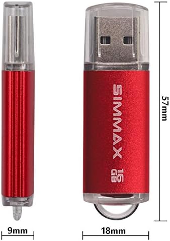 SIMMAX USB Flash Meghajtók 2 Csomag 16GB USB 2.0 pendrive pendrive pendrive, pendrive, Led-es Jelzőfény (Piros, Lila)