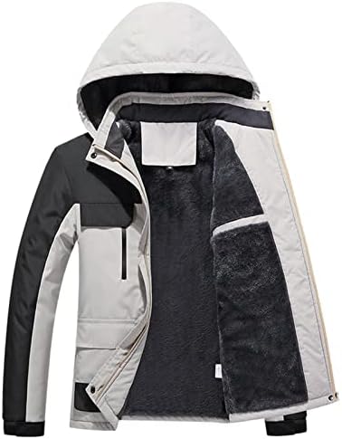 ADSSDQ Tunika ballonkabátos Férfi Hosszú Ujjú Divatos Téli Loungewear Colorblock Széldzseki Kényelmes kapucnis felső
