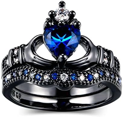 2023 Új Ajándék Fehér Kő Ékszer Kézzel készített Vágott Luxus Gyűrű, Eljegyzési Gyűrűk, Ékszerek, a Nők Vintage (Fekete,