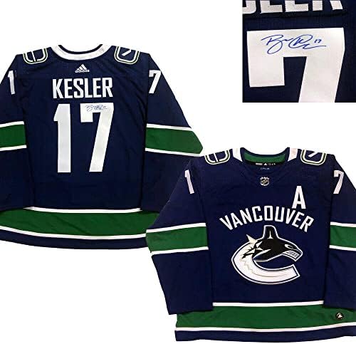 RYAN KESLER Vancouver Canucks Kék Adidas Jersey - Dedikált NHL-Mezek