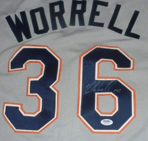 Tim Worrell Aláírt Automatikus, hogy a San Diego Padres Játék Használt Jersey-Psa/dns-Coa Óriások - MLB Dedikált Játék