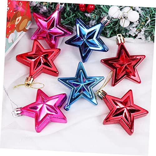 SEWACC 18pcs De para Karácsonyi Csillag Medál Holiday Star Dekoráció Csillogó Csillag Garland Dísz Díszíteni Dekorációk,