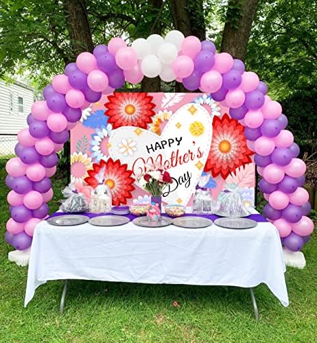Boldog anyák napját Hátteret 7x5FT Pink Flower Love Szív Háttér Anyák Napi Torta Táblázat Party Dekoráció Fotó Kellékek