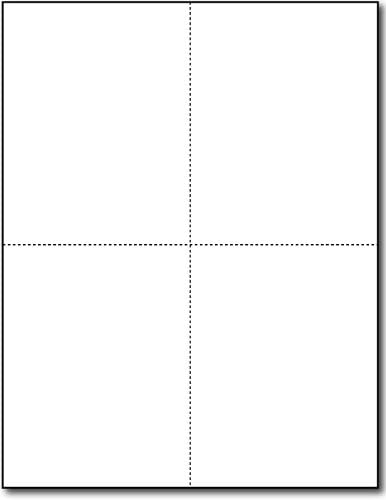 65lb Fehér 4up Képeslapok - Desktop Publishing Kellékek, Inc.™ Márka (250 Lap / 1000 Képeslap)