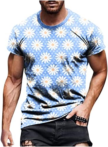 Férfi Hawaii Póló Nyári Beach Tshirt Felső virágmintás Rövid Ujjú Kerek Nyakú Grafikus Póló Nyaralni
