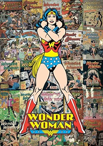 MIGHTYPRINT DC Comics - Wonder woman - Justice League Képregény Kollázs - Tartós 17 x 24 Wall Art – NEM papírból – Hivatalosan