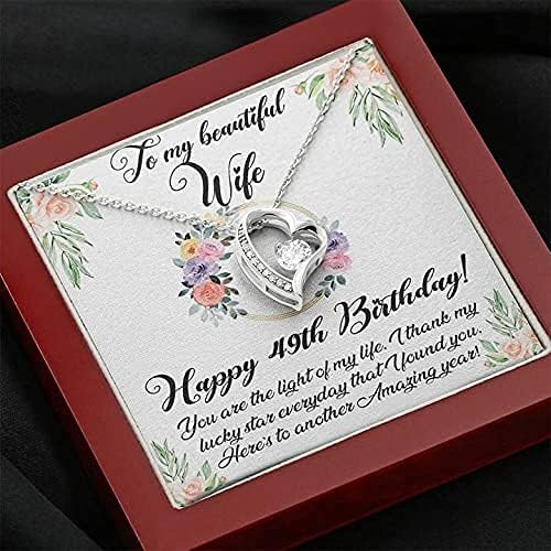 Üzenet Kártya Ékszerek, Kézzel készített Nyaklánc - Boldog 49 Szülinapi Nyakláncot Felesége, 49 Szülinapi a Nők számára,