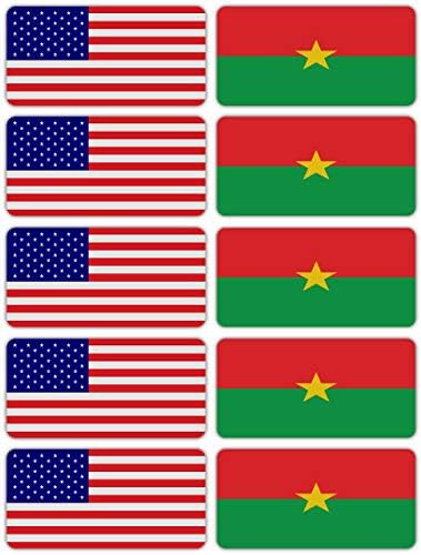 (x10) 3M Fényvisszaverő Burkina Faso, illetve amerikai Zászló Matricák | Sokoldalú Biztonsági Matricák | Kemény kalapok,