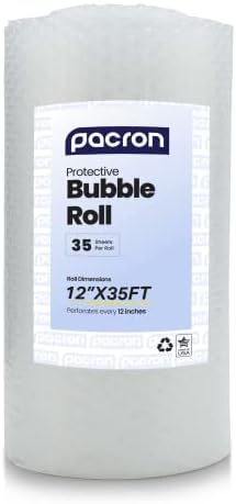 PACRON 35Ft Csomagolás Védő Buborék Roll Pakolás a Mozgó, 35 Lap Párna Wrap Per Roll, Kis Méretű Buborékok, Műanyag