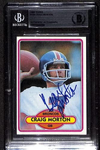 105 Craig Morton - 1980 Topps Labdarúgó Cards (Közös) Osztályozott lenne beégés Auto - Dedikált NFL Labdarúgó-Kártyák