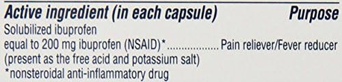 Advil Liqui-Gél (240 Szám) fájdalomcsillapító/lázcsillapítót Folyadékkal Töltött Kapszulát, 200 mg Ibuprofén, Átmeneti