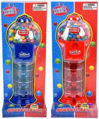 Nagy 18 Spirál Szórakoztató Gumball Candy Bank (Piros) 155 Gumicukor Tartalmaz! Dupla Buborék Hard Candy Állkapocs Braker