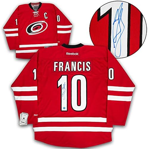 Ron Francis Carolina Hurricanes Dedikált Reebok Jersey - Dedikált NHL-Mezek