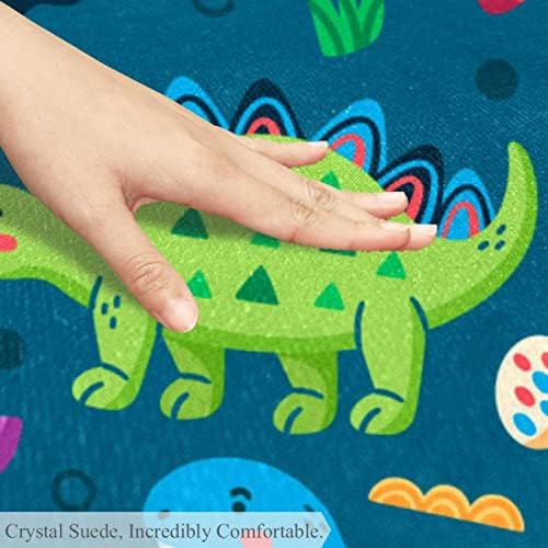 LLNSUPPLY Kerek Gyerekek Játszanak Szőnyeg Színes Doodle Dinoszauruszok Minta Gyerekszoba Szőnyeg Pad Puha, Összehajtható