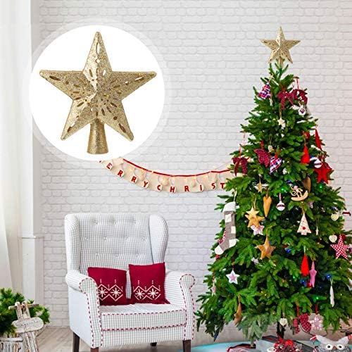 Kisangel Arany Karácsonyi Csillag csúcsdíszt a Hópehely Projektor Csillogó Fényes csúcsdíszt Csillogó Fa Tetején, karácsonyfa