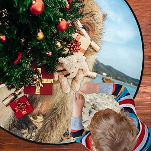 visesunny karácsonyfa Mat Majom Fa áll Szőnyeg Padló Protector Nedvszívó Fa Állvány Tálca Mat a Szezonális Hálaadás
