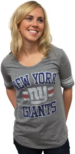 NFL New York Giants Vintage Triblend Rövid Ujjú Crew Neck Tee Női