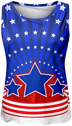 Július 4-Ingek, Női Amerikai Zászló Nyári Ujjatlan O-Nyak Tartály Tetejét Csillagok Csíkos Tie-Dye Ing, Alkalmi Póló