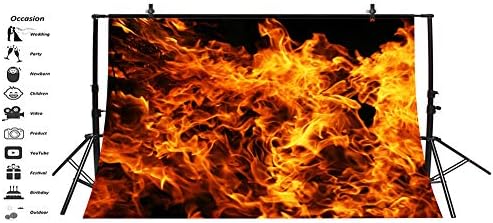 Baocicco 5x3ft Tomboló Tűz Hátteret Láng Háttérkép Dekoráció Szenvedély Fekete Háttér Fotózás Háttér Blogger Tábortűz