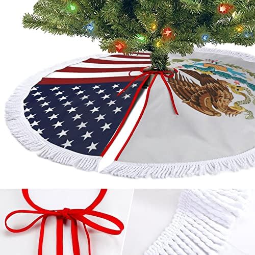 Amerikai-Mexikói Zászló Nyomtatás karácsonyfa Szoknya Tassel Merry Christmas Party Alatt karácsonyfa