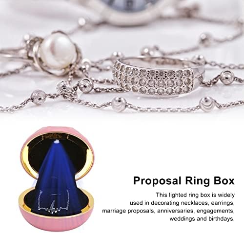 TMISHION Kerek Gyűrű Doboz LED-es, Világító Fény Eljegyzési Gyűrű Doboz Elegáns Stílus Rovat a Romantikusok a Javaslat