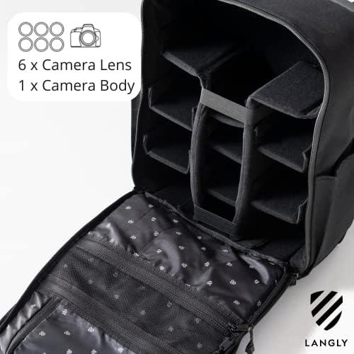 Langley Sierra Kamera Hátizsák: A Modern & Utazás-barátságos Fotózás Hátizsák Kompatibilis Mind a 18 Laptop & DSLR Kiegészítők