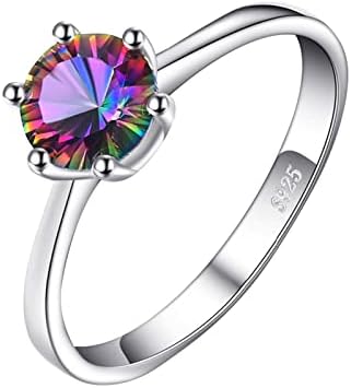 2023 Gyönyörű Vintage Színes Szoliter Gyémánt Gyűrű a Nők, Eljegyzési Gyűrű, Ékszerek, Ajándékok, Csóva Gyűrű (Ezüst,
