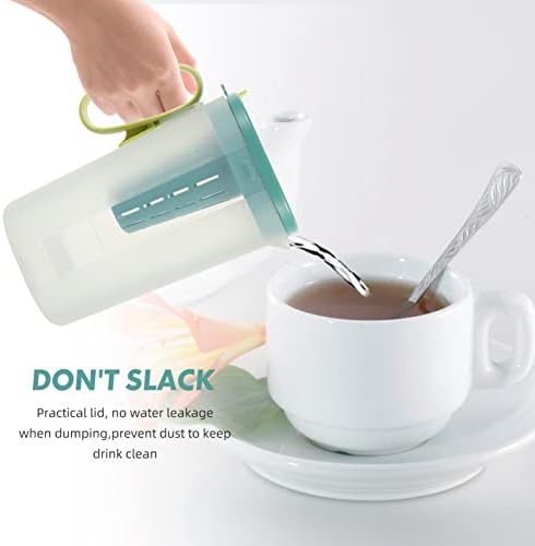 Jeges Tea Műanyag vizes Kancsó Fedővel: Nagy Kapacitású Kancsó Víz Műanyag Hideg Víz Vízforraló Kancsó Ital Infúzió