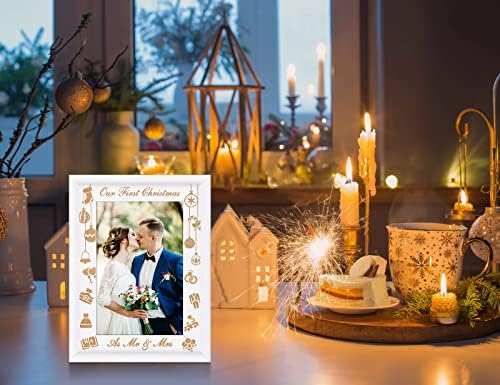 FaCraft Az Első Karácsony, mint a Mr & Mrs Képkeret Ajándékok 2022 Fa Első Karácsonyi Esküvői Képkeret Ajándékok a Férj