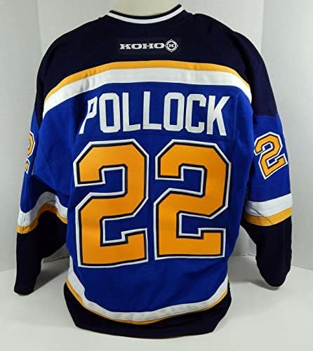 2001-02 St. Louis Blues Jame Pollock 22 Játék Kiadott Kék Mez DP12029 - Játék Használt NHL-Mezek