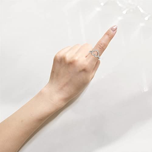 2023 Új, Egyszerűen Galvanizáló Szerelmes Szív Gyémánt Gyűrű Női Ékszerek Részt Gyűrű 925 Gyűrűk (Ezüst, 10)